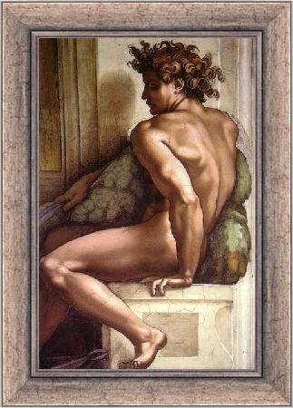 framed  Michelangelo Buonarroti Ignudo, Ta3071-1